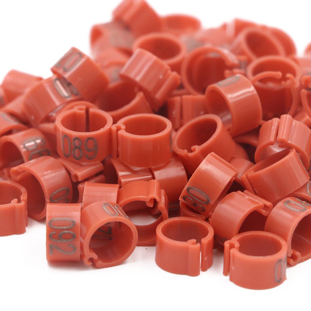 No.001-100 Bird Clip Ring ID 8mm Plastic Digital Markup Parrot Pigeons 10 Colors Marking Ring Bird Training Foot Ring