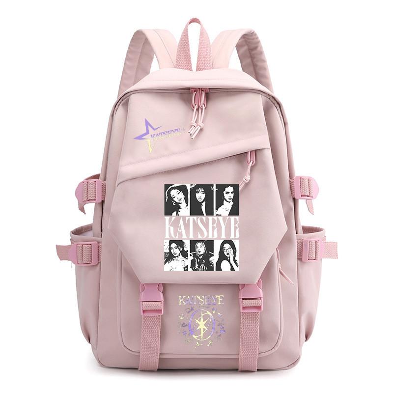 

Korea Pop Stars KATSEYE Printed Backpack Student School Waterproof Canvas Nylon Bag
