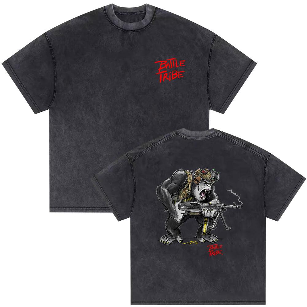 Washed Vintage Forward Observations Group Tshirt Skeleton Graphic Tees Mens Cotton Oversized Tshirt Male Gothic Punk T Shirts