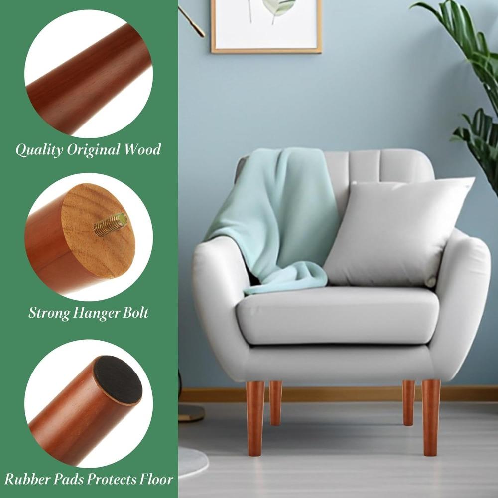 Furniture Legs Wood Sofa Legs Couch Legs Wooden Furniture Feet Replacement Feet for for Cabinet, Chair