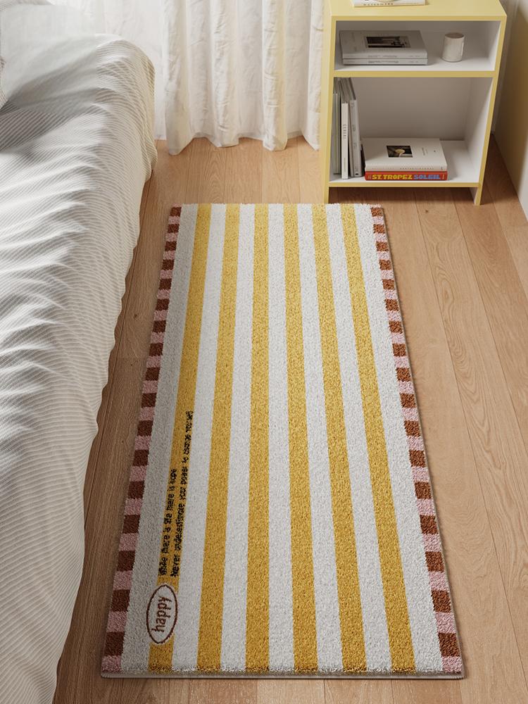 Korean Simple Striped Carpet Comfortable Cooling Bedroom Long Bed Blanket Living Room Sofa Long Bed Mat Home Decoration
