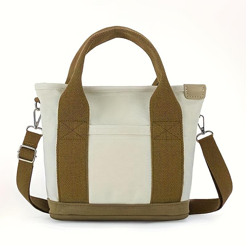 Canvas New Women's Handbag, Simple and Fashionable Bento Bag, Women's Handbag, Hand-held Shoulder, Crossbody Tote Bag