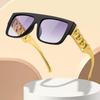 Exaggerated Punk Gold Chain Sunglasses: European American Cross-border Sun Protection Party Glasses