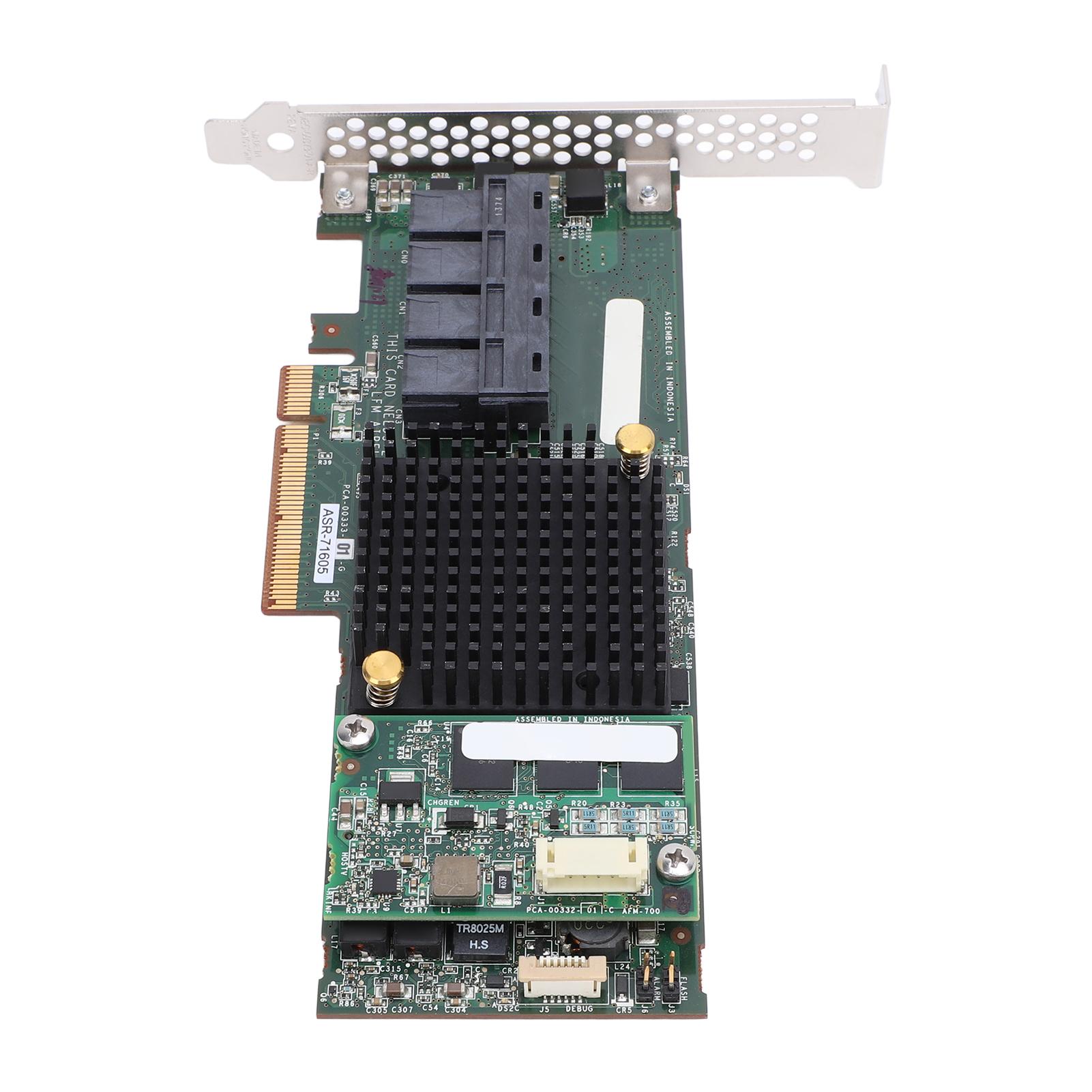 

ASR 71605 Array Card 1GB Cache 6GBs PCIe X8 High Performance 4 Port 8643 SAS RAID Controller Card