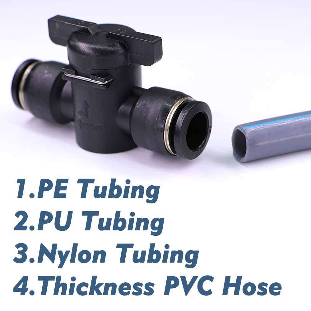 4-16mm Hand Valve Hose Adapter Slip Lock Quick Insert Release Connector Shut Off Stop Water Pneumatic Joint PE Tubing Fittings