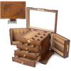 High-End Vintage Solid Wood Multi-layer Jewelry Box with Lock - Large Capacity for Necklace & Ring Storage