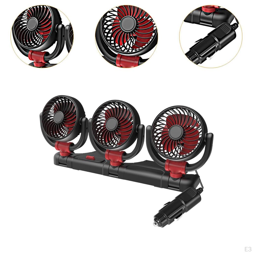 Car Cooling Fan Degree Rotatable Quiet Convenient Mount Auto Air