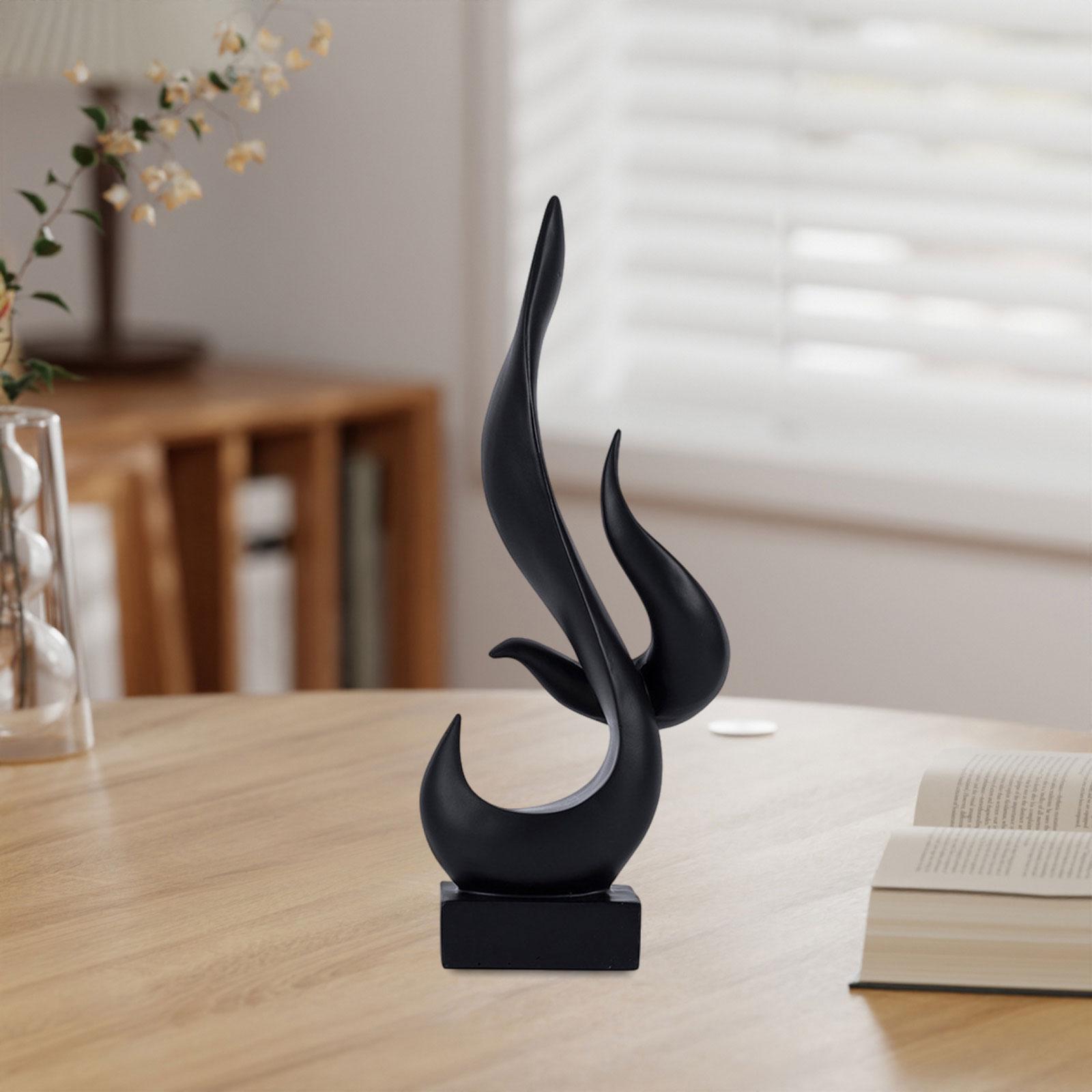 

Abstract Sculpture Modern Aesthetic Art Craft Creative Collectible Flame Statue for Office Bedroom Bookshelf Hotel Living Room чорний