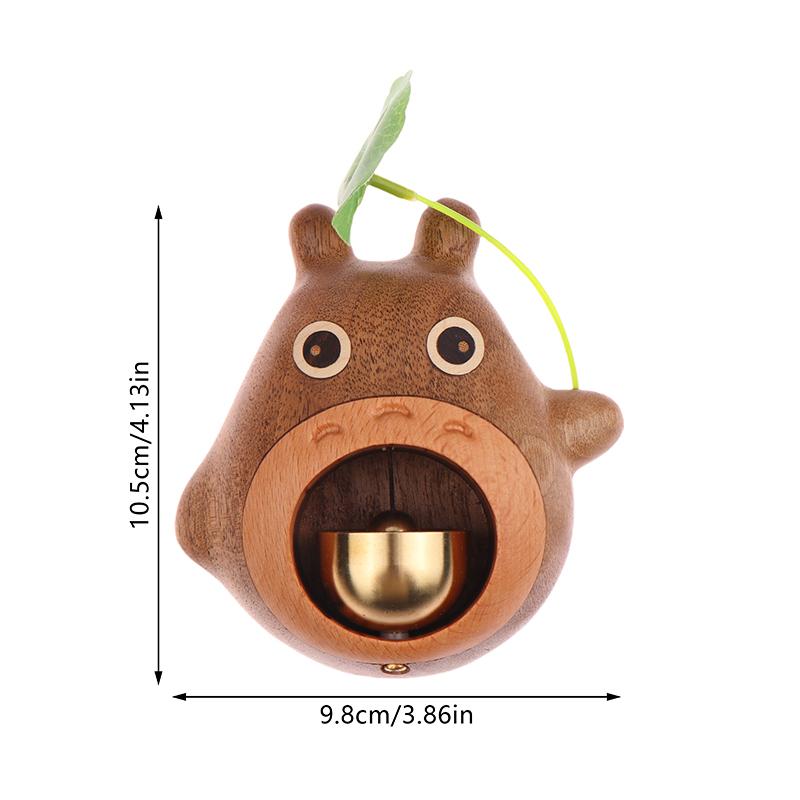 Wooden Wind Chimes Copper Bells Door Entry Reminder Bell Cute Totoro Entry Doorbell Home Decor Opening Housewarming Gift