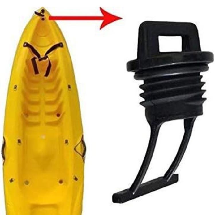 Schwarzes Kunststoff-Rumpfablassstopfen-Kit, Kajak-Kanu-Boot-Ablaufstopfen Ersatzzubehör Bootsablassstopfen