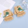 Children's flip gloves cute cartoon dinosaur boy baby children kindergarten winter warm half finger wool
