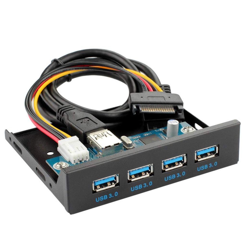 Cablecc USB Hub with Front Panel To Motherboard Connector Cable for Floppy Bay 4-Port 3.0 20-Pin 3.5-Inch