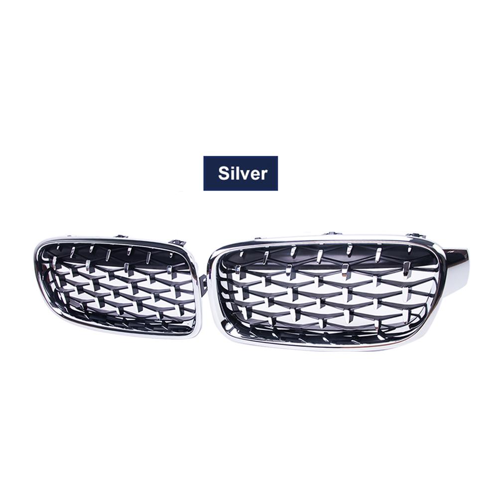 O pereche de grile de rinichi cromate de înaltă calitate pentru BMW Seria 3 F30 F35 F31 2012-2018 Grile de curse în stil diamant în stil Meteor