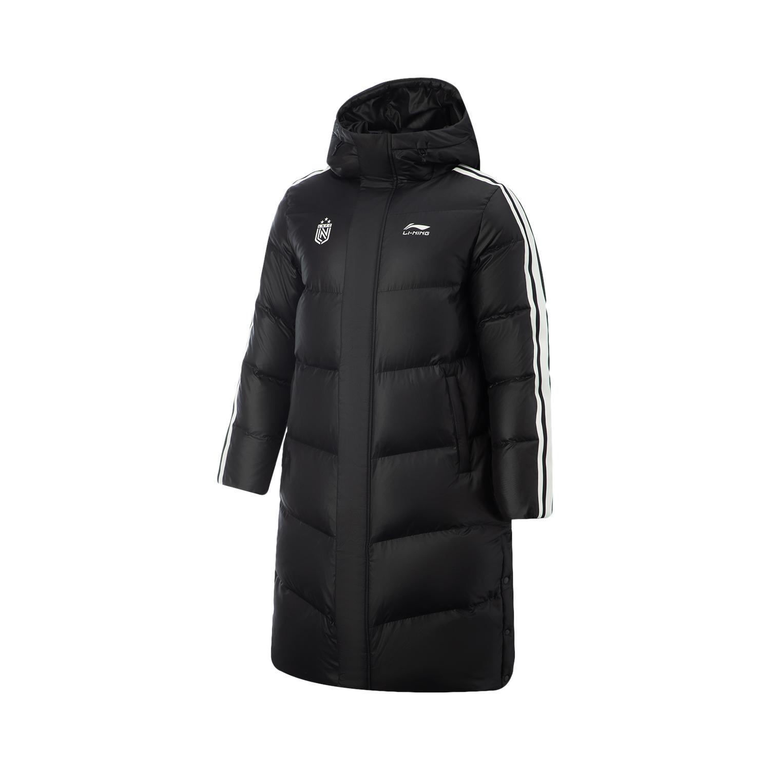 

Серия спортивного стиля Li Ning Простая толстовка с капюшоном в полоску с буквенным принтом Повседневная длинная куртка на пуху Унисекс верхняя одежда AYMV619-2 XXL