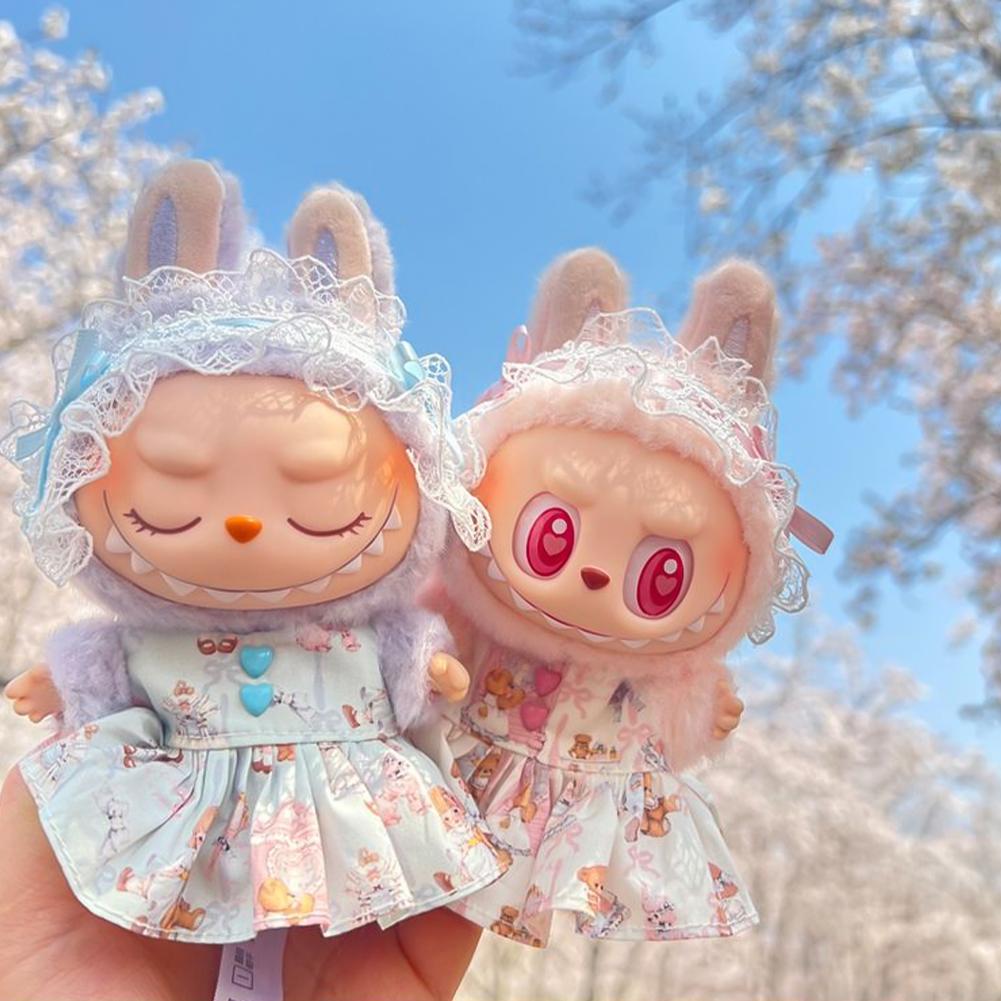 For 17cm Labubu Doll Clothes Lolita Dress Doll Clothes Color Match Dresses Dolls Accessories Cute Decoration Little Clothes