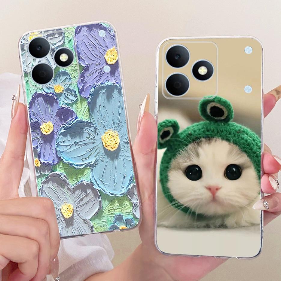 For Realme Note 80 4G Case RMX5388 Cute Cat Flowers Painted Cover Soft Silicone Case For Realme Note 80 Note80 Back Cover Fundas