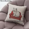 Cute Cat Printed Square Throw Pillow Case Decor Pattern Cushion Cover Suitable For Sofa Bedroom Car Pillow Cover