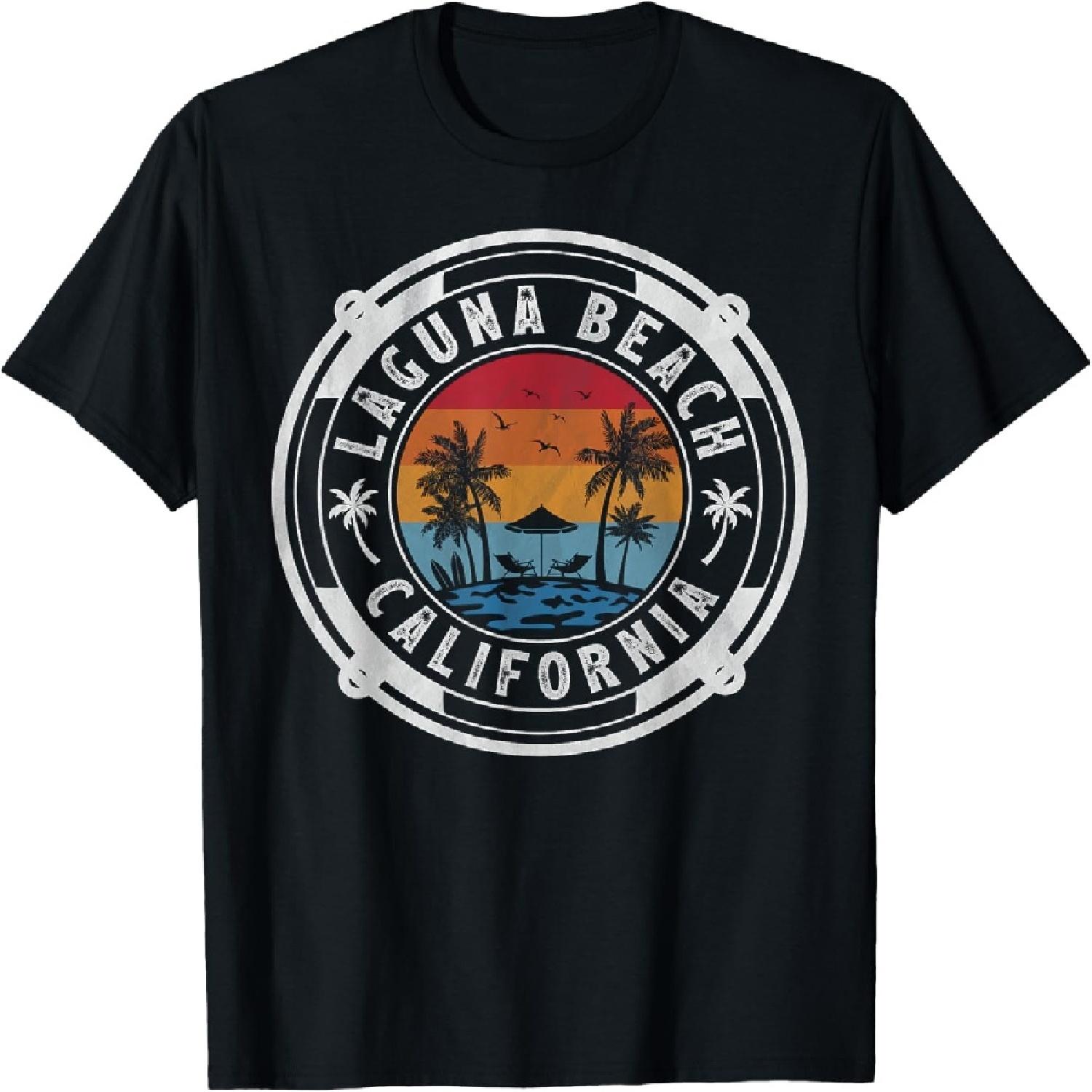 Laguna Beach California Summer Vacation Vintage Sunset T-Shirt XXXXXL разноцветный