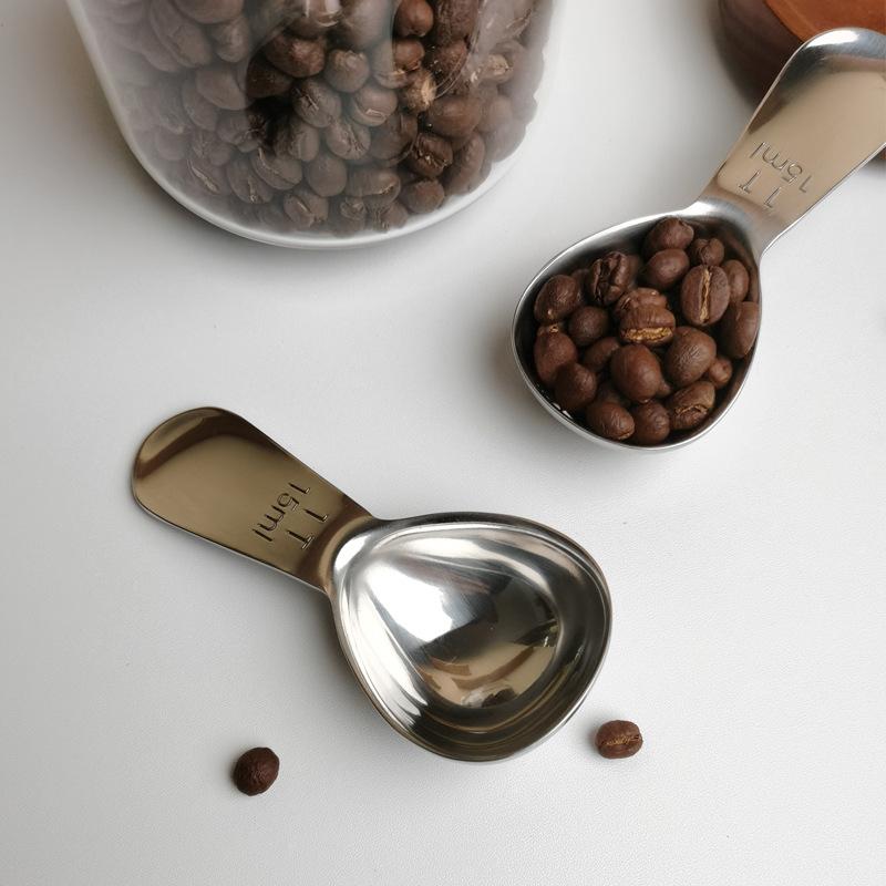 304 Stainless Steel Spoon Coffee Spoon Measuring Spoon Coffee Bean Coffee Powder Measuring Spoon Quantitative Measuring Spoon