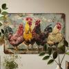 Vintage Rooster Metal Wall Art 12x8 Inch Farmhouse Decor Iron Tin Sign Retro Country Home Cafe Office Garage Gift