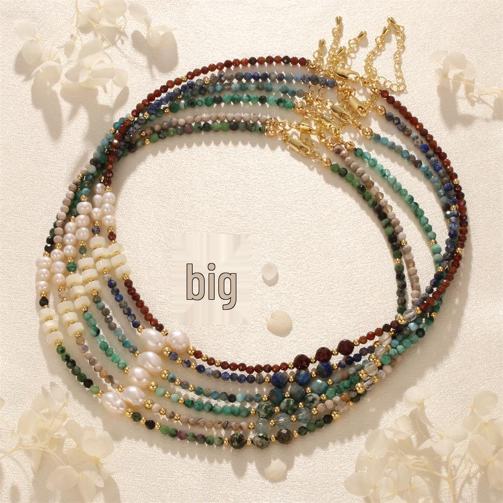 

Handcrafted French Design Agate and Freshwater Pearl Necklace