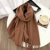 Luxury Brand Solid Women Cashmere Scarf Autumn Winter Warm Shawls Wraps Men Pashmina Tassels Scarves Female Foulard Poncho Stole