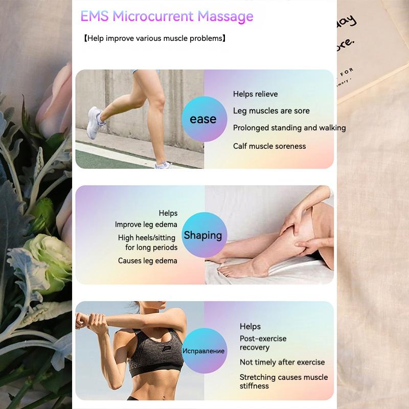 Colorful EMS Microcurrent Massage Foot Pad Smart Pulse Foot Massager Home Portable Leg Beauty Instrument