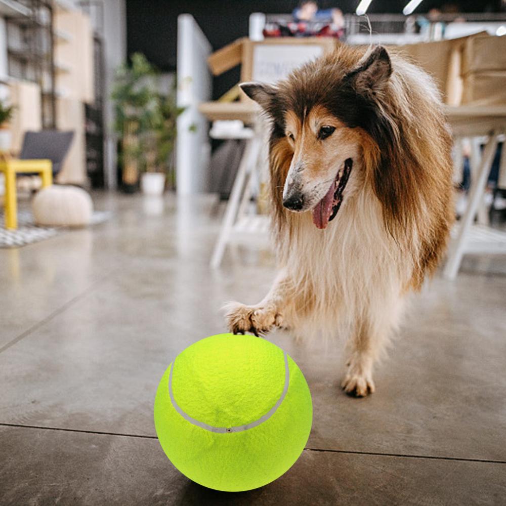 9.5‘’ Oversize Giant Tennis Balls Inflatable Tennis Ball with Pump Dog Toy Balls For Signature Children Adult Pets Dogs Cats Fun