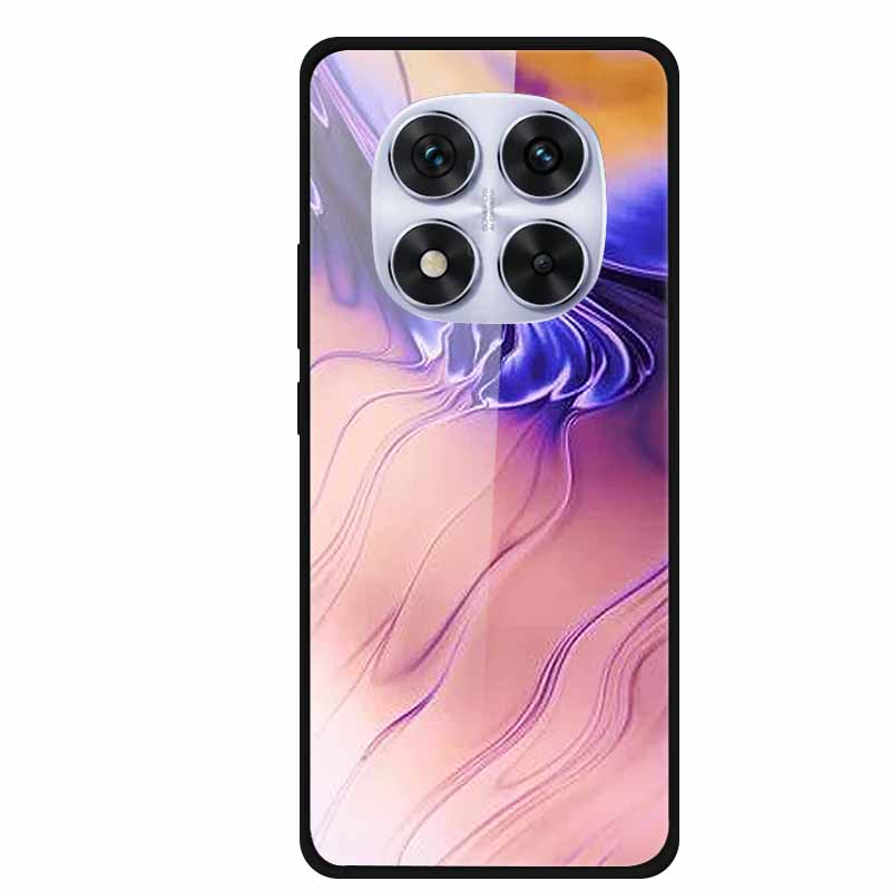 Tempered Glass Case For Xiaomi Redmi Note 14 Pro 5G Back Cover PC Hard Shockproof Cases Beer Marble Texture Cool Fashion Funda