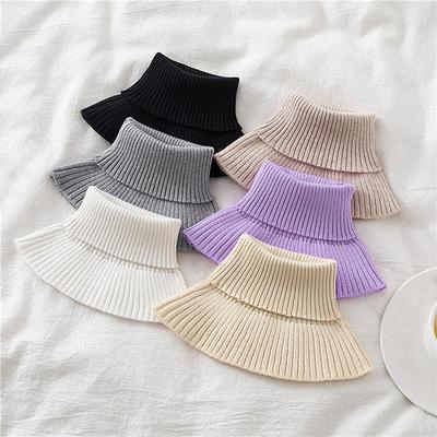 Pull-over tendance en tricot pour l'hiver, faux col, écharpe, unisexe, couleur unie, élastique, cyclisme, coupe-vent