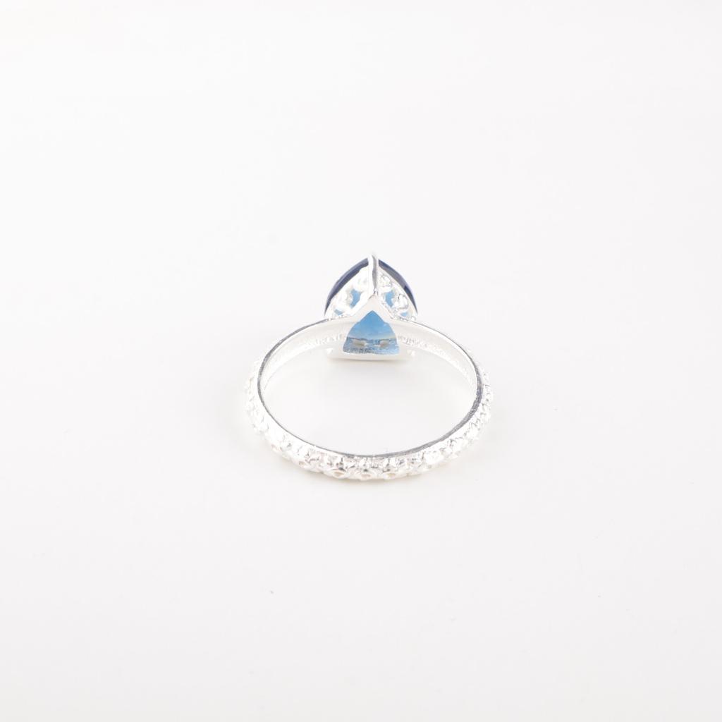 London Blue Topaz Gemstone 925 Sterling Silver Jewelry Handmade Partywear Ring CZR-10-10