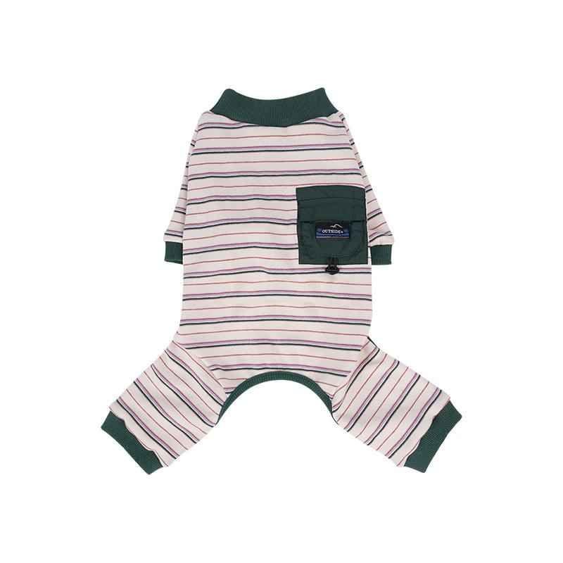 Puppy dog clothes autumn and winter basic striped four-legged bottoming shirt elastic cuffs than bear teddy pet clothes