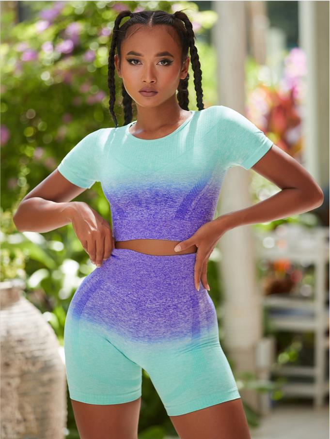JYL Seamless Yoga Set Vest High Waist Tight Pants S cg красный