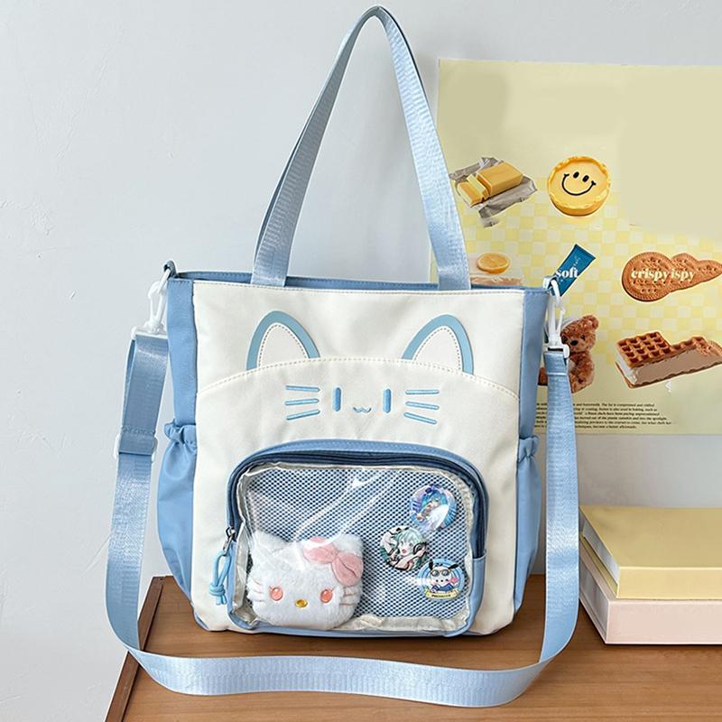 

Большая вместительная сумка через плечо Student Tutorial, японская прозрачная сумка в стиле аниме JK, женская сумка через плечо 30*10*34cm синий