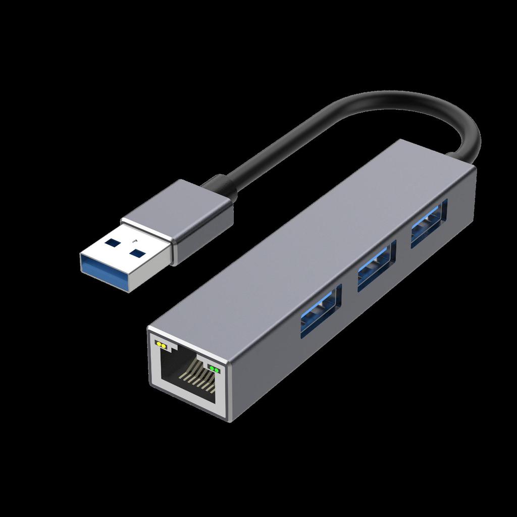 USB 3.0 Hub with Gigabit RJ45 Ethernet and 100Mbps Network Card