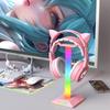 Lanxinda EB05 Gaming Headset Stand with RGB Lighting Dual USB and Type-C Ports Touch Control Holiday Lights ABS Material