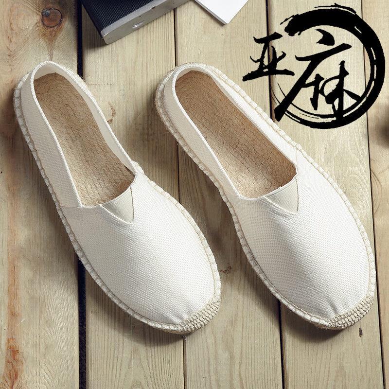 Scarpe da Ginnastica Slip-On in Tela con Suola in Canapa: Unisex, Intrecciato in Paglia, Casual, Disponibile in Taglie Grandi