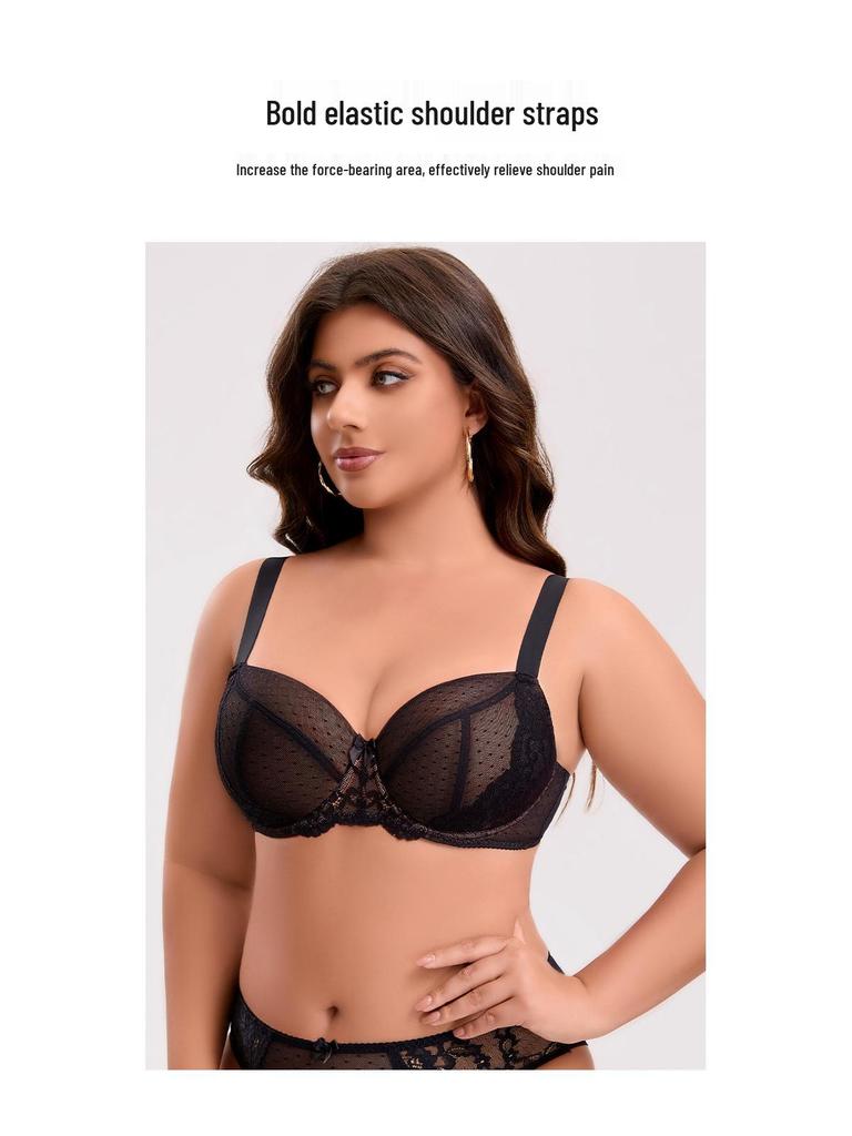 Color Block Anti-Sag Plus Size Full Cup Bra: Breathable, Bust-Minimizing, and Supportive for Large Busts