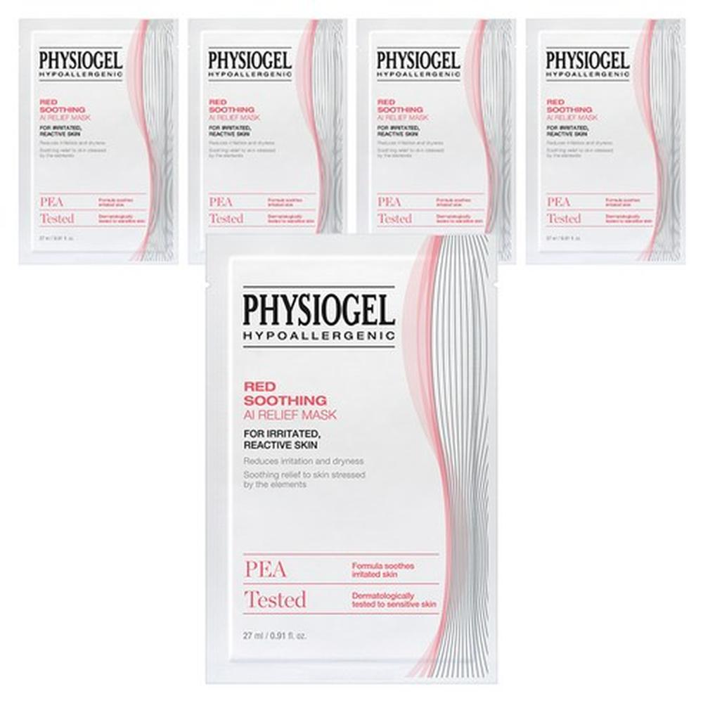 Physiogel Red Soothing AI Relief Mask 5pcs Hydrating Calming, Korean 5pcs