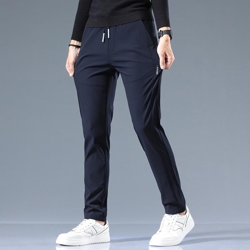 Ice-Silk Casual Trousers for Men Loose-Fit Summer New Style Slim-Fit Straight-Leg Trousers Men's Fashionable Versatile Sports Trousers