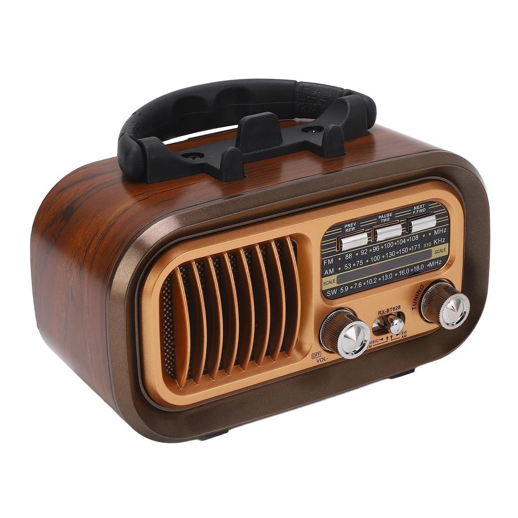 Bluetooth Radio Speaker Portable Vintage Radio Speaker 3 Bands Multifunctional Bluetooth AM FM Radio for Indoor and Outdoor