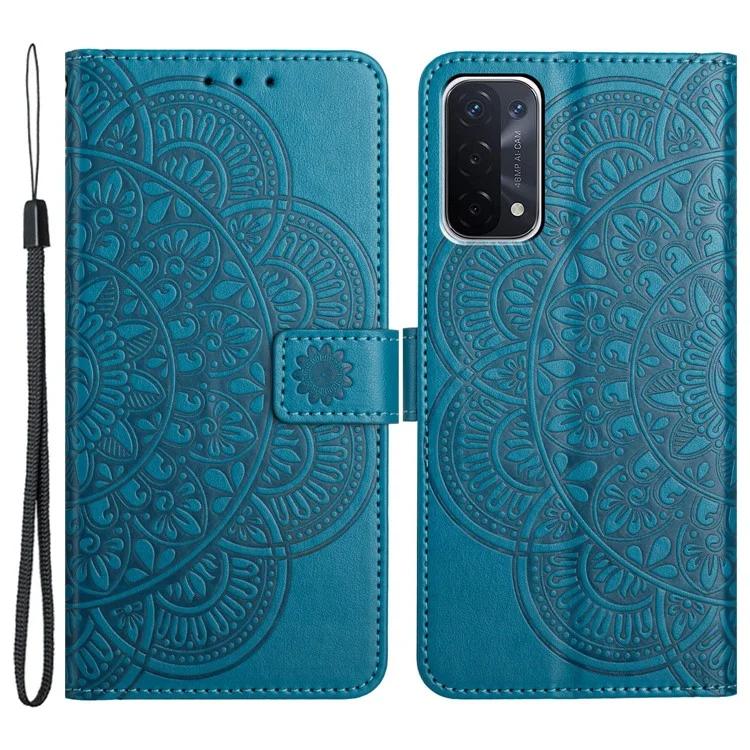 

For Oppo A74 5G / A54 5G / A93 5G Case Flower Pattern Handbag Leather Folio Stand View Phone Cover