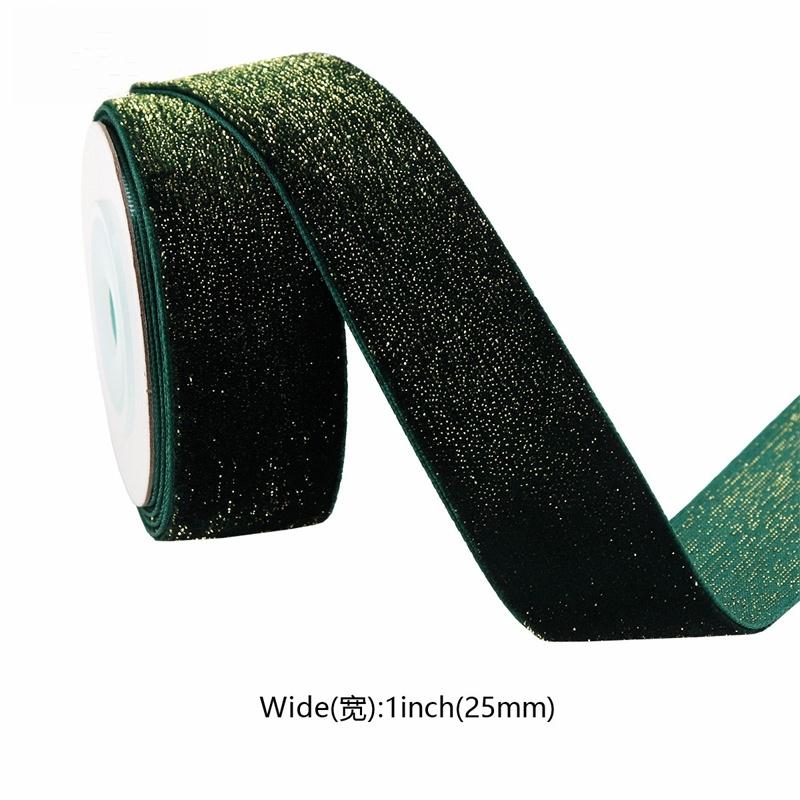 5 yardů zelená sametová stuha pro ručně vyráběné dárkové balicí potřeby domácí párty vánoční dekorace