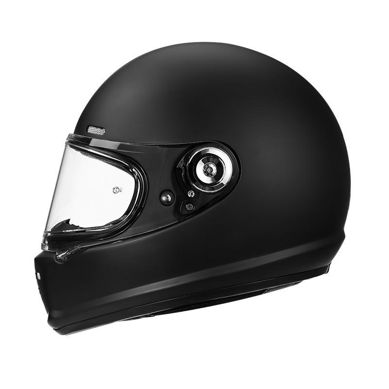 Fiberglass Retro Full Face Motorcycle Helmet Men Carbon Fiber Compact Design All Season Pig Nose Cruiser Scooter