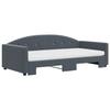 VidaXL Lit de jour et gigogne et matelas gris foncé 100x200 cm velours, canapé-lit, canapé-lit confortable, lit de jour 3197333