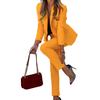 Women's Dressy 2 Piece Business Set Long Sleeve Blazer And Pencil Pant Set Casual Office Work Outfit