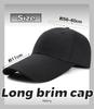 HABERY Long Brim Baseball Sun Solid Baseball UV Hip Running Long Baseball Stylish Cap, Hat, Color, Cap, Protection, Men's, Umpire, Curved, Hop, Cap,