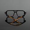 Nicht polarisierte Herren Stilvolle Blaulichtbrille - Großes Gestell, Doppelbrücken-Design mit Nietendetail, Vintage Quadratische Computerbrille