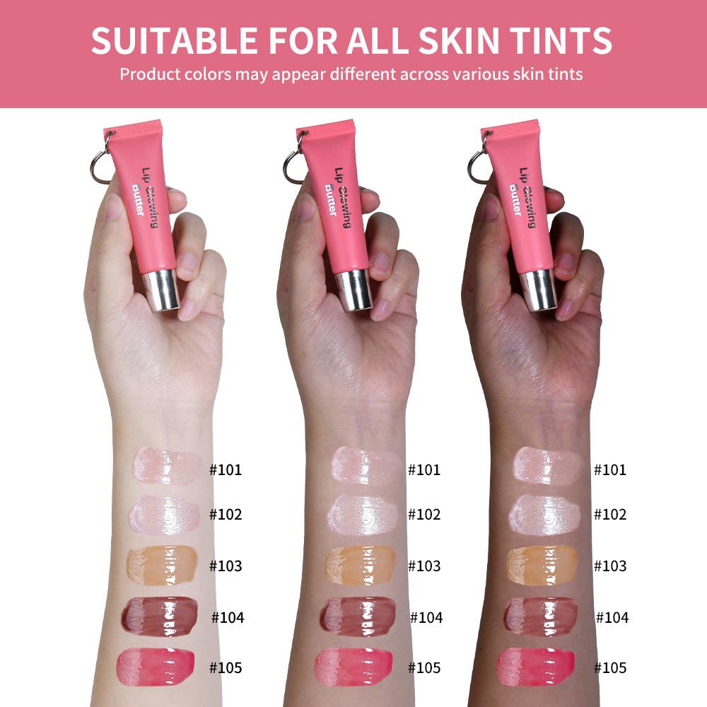Lip Gloss Lip Oil Plumper Long Lasting Keychain Glowing Butter Moisturizing Pink Nourishing Makeup Care Hydrating Lipstick