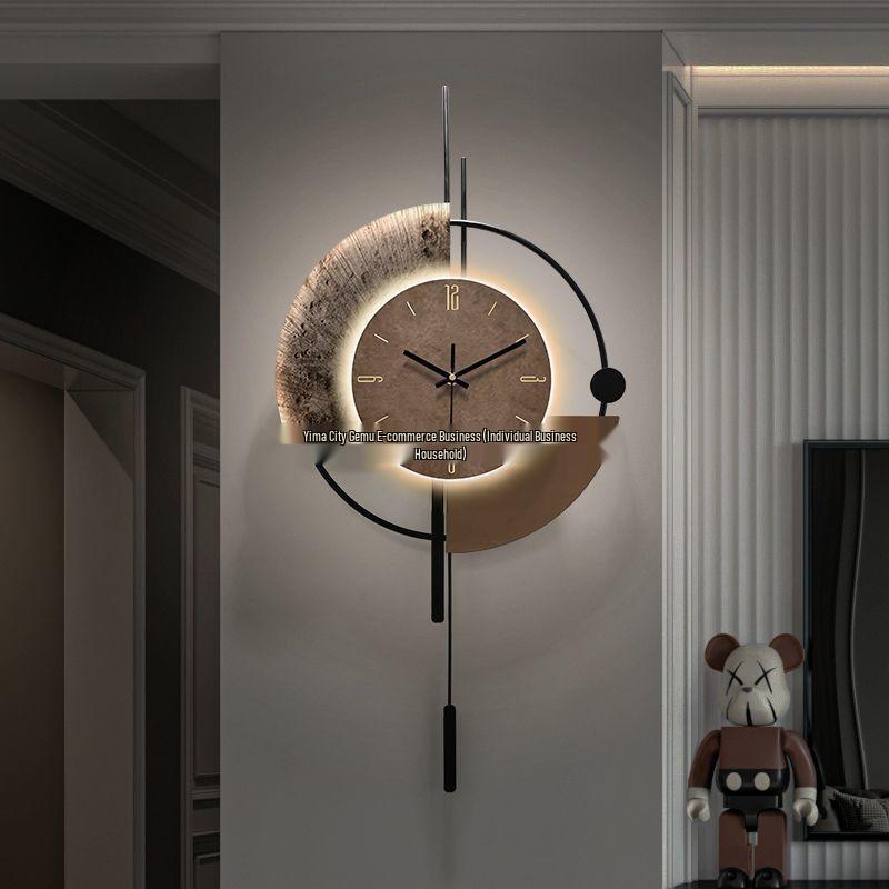 Punch-Free Modern Minimalist Wall Clock for Living Room Decoration
